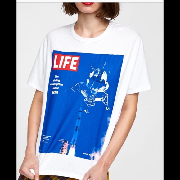 ZARA LIFE PRINT T-SHIRT - Picture 3 of 4